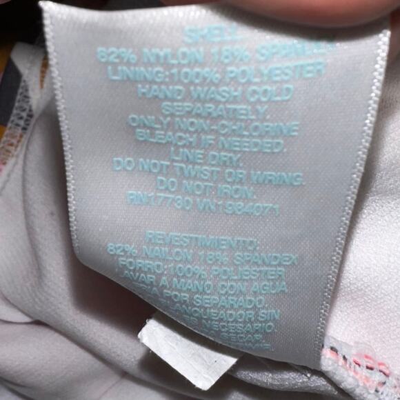 NWT Kona Sol Pink Grey Floral High Coverage One Piece Swimsuit Size Large - Picture 6 of 11